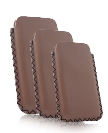 Ledertasche - Phone Pocket für iPhone 4 - schoko/haselnussbraun