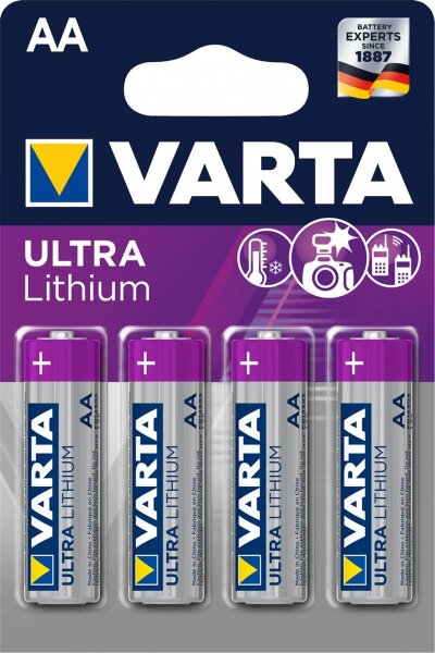 Varta - Professional - AA Mignon - 1,5 Volt 2900mAh Lithium Batterie - 4er-Blister