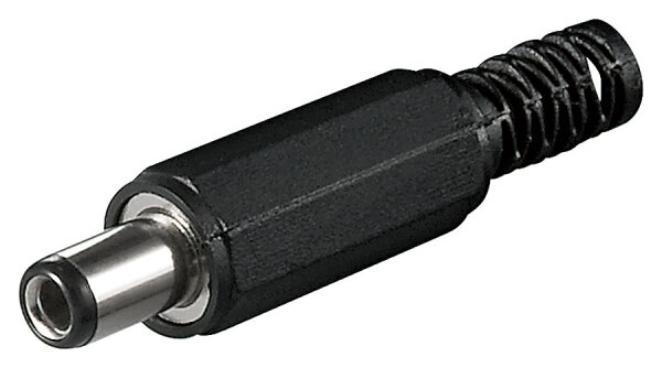 goobay - DC-Stecker mit Knickschutz - Bohrung 2,5 mm x 5,5 mm