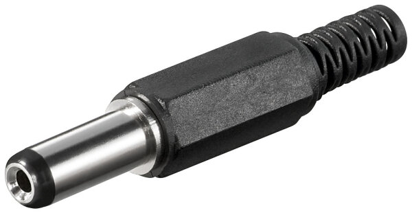 goobay - DC-Stecker mit Knickschutz - Bohrung 2,1 mm x 5,5 mm