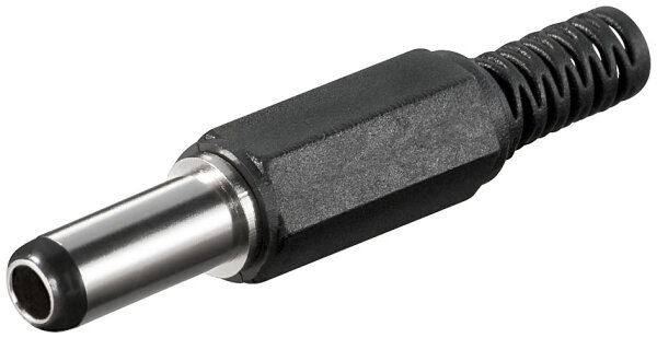 goobay - DC-Stecker mit Knickschutz - Bohrung 2,5 mm x 5,5 mm