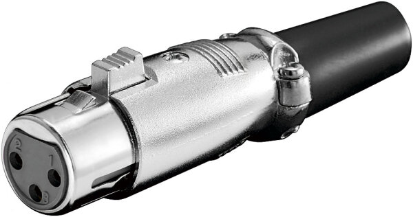 Mikrofonkupplung, 3 Pin<br>mit Verriegelung und geschraubter Zugentlastung