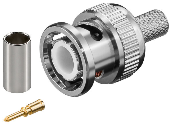 goobay - BNC-Crimpstecker - Teflon für RG 59/U Kabel mit Gold-Pin