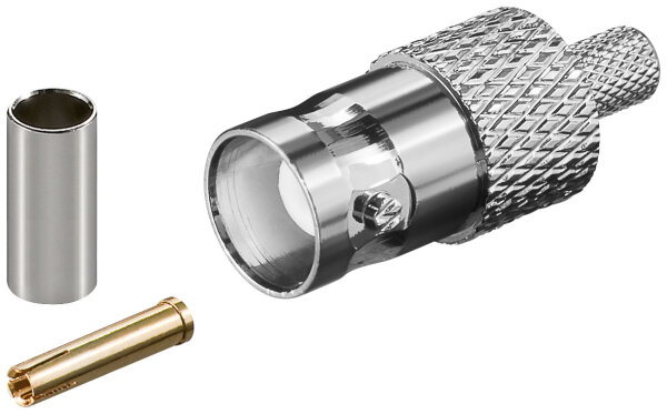 BNC-Crimpkupplung<br>für RG 58/U Kabel mit Gold-Pin
