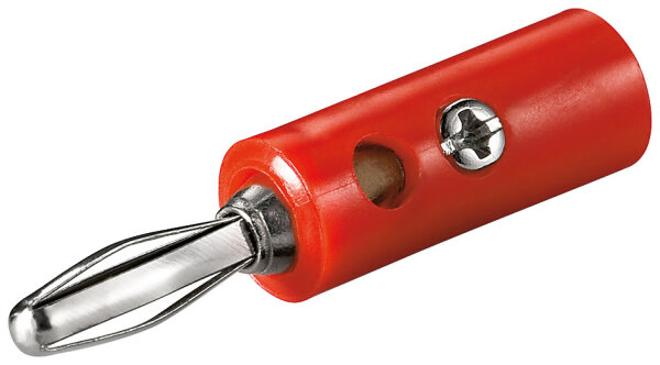 Bananen-Stecker<br>mit Schraubanschlüssen, Rot