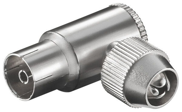 Koax-Winkelkupplung mit Schraubbefestigung<br>Metall