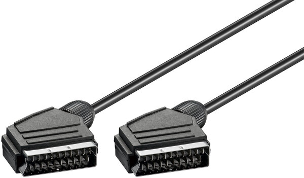 goobay - Scart Verbindungskabel, vernickelt, ø 7 mm Scartstecker (21-Pin) > Scartstecker (21-Pin)