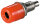 goobay - Bananenbuchse mit Gewinde - 4 mm, mit 2 Muttern, Rot