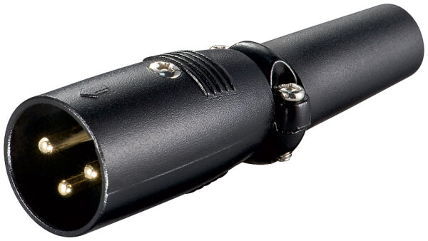 Mikrofonstecker, 3 Pin<br>mit vergoldeten Kontakten und geschraubter Zugentlastung