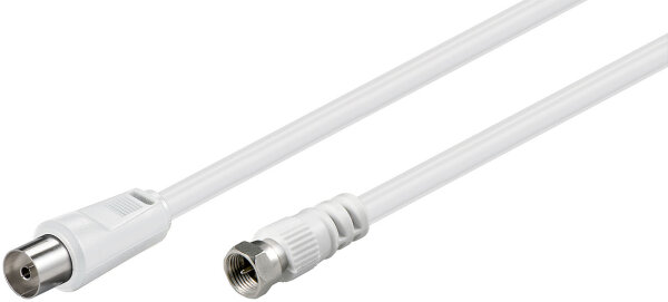 SAT/Antennen Adapterkabel (<70 dB), 2x geschirmt<br>F-Stecker > Koax-Buchse