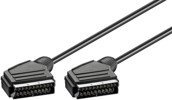 Scart Verbindungskabel, vernickelt, ø 7 mm<br>Scartstecker (21-Pin) > Scartstecker (21-Pin)