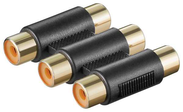 Cinch dreifach Adapter 3x Buchse zu 3x Buchse<br>3x Cinch-Stecker > 3x Cinch-Stecker