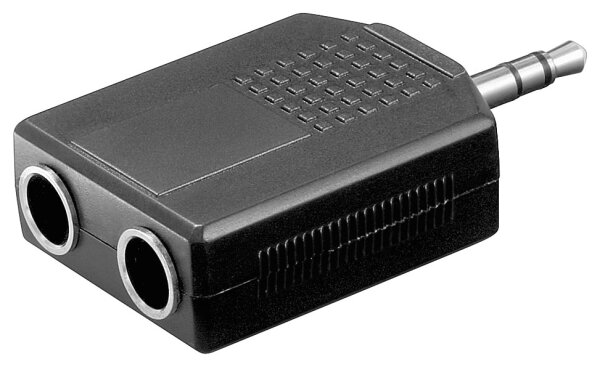 Kopfhörer Adapter, AUX Klinke 2,5 mm zu 2x 6,35 mm<br>Klinke 2,5 mm Stecker (3-Pin, stereo) > 2x Klinke 6,35 mm Buchse (3-Pin, stereo)