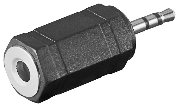 Kopfhörer Adapter, AUX Klinke 2,5 mm zu 3,5 mm - Klinke 2,5 mm Stecker (3-Pin, stereo) > Klinke 3,5 mm Buchse (3-Pin, stereo)