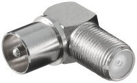 goobay - Winkeladapter: F-Buchse > Koax-Stecker 90°