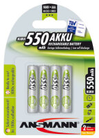 Ansmann - Micro AAA - 1,2 Volt 550mAh Ni-MH - 4er Blister