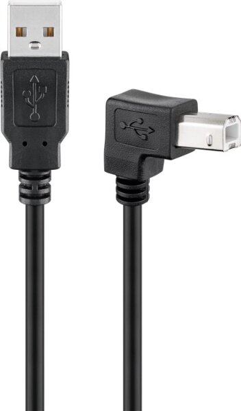 USB 2.0 Hi-Speed Kabel 90°, Schwarz