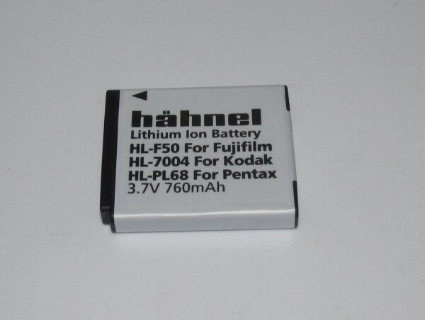 Hähnell HL-7004 - Ersatzakku für Fujifilm HL-F50 / Pentax HL-PL68 - 3,7 Volt 760mAh Li-Ion