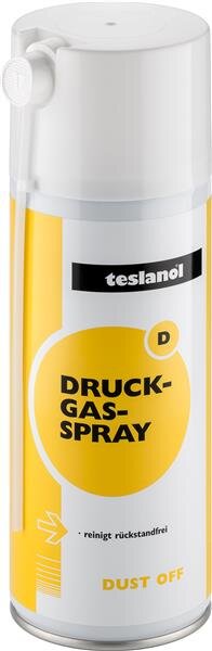 teslanol - Druckluftspray zum Reinigen und Entstauben von elektronischen und feinmechanischen Geräten - 400 ml