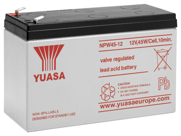 Yuasa - NPW45-12 - 12 Volt 8500mAh Pb - Faston 6,35mm