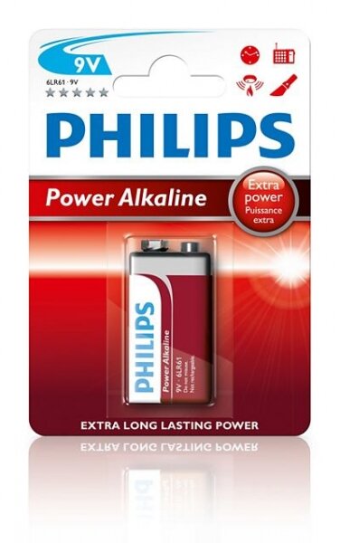 Philips Powerlife - 6LF22 9V-Block - 1,5 Volt Alkali-Mangan