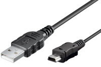 Mini USB Sync- und Ladekabel, Schwarz<br>USB...