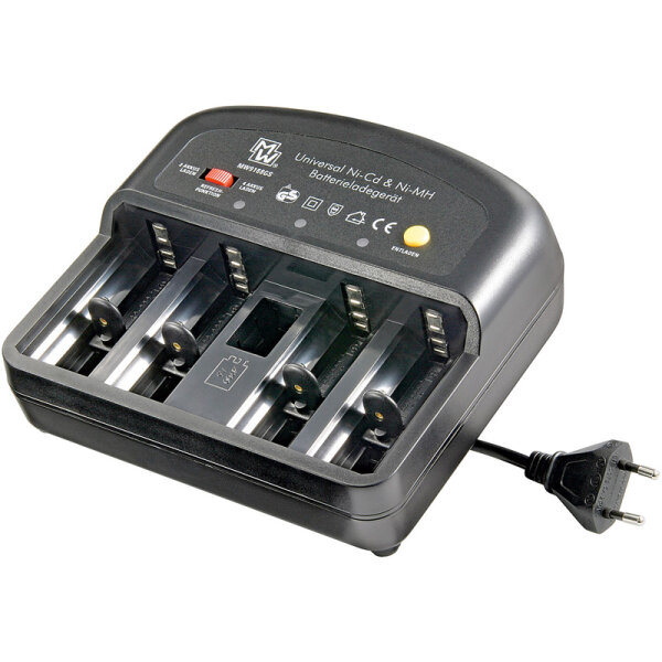 goobay - MW 9168 GS - Universal-Tischladegerät - bis zu 4x AAA/AA/C/D und 1x 9Volt-Block