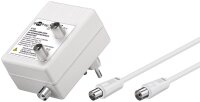 goobay - Zweigeräte-Antennenverstärker (DVB-T / DVB-T2 / DVB-C) zum Anschluss von zwei Empfangsgeräten (TV / Radio)