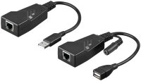 CAT 5/5a/6 / USB 2.0 Konverter, Schwarz -...