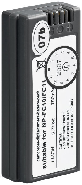 Ersatzakku - Sony NP-FC10 / NP-FC11 - 3,7 Volt 700mAh Li-Ion