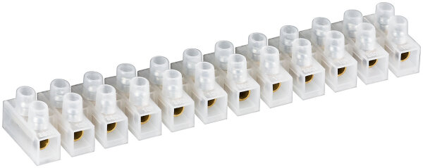 goobay - Lüsterklemme 10 Stk, transparent - 10 mm², 10 A - 12er Reihe mit doppelter Schraubklemme