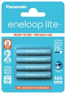eneloop lite - BK-4LCCE/4BE - Micro AAA / HR03 - 1,2 Volt min.550mAh Ni-MH - 4er Blister
