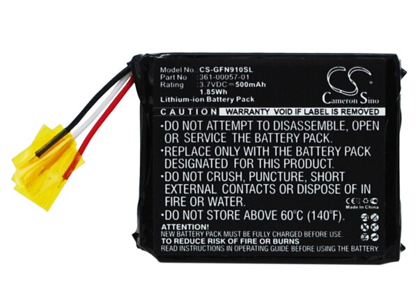 Ersatzakku - CS-GFN910SL - Garmin Forerunner 910XT / 361-00057-00 - 3,7 Volt 500mAh Li-Ion