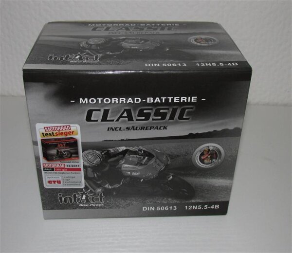IntAct - CLASSIC - DIN 50613 / 12N5.5-4B - 12 Volt 5,5Ah Pb