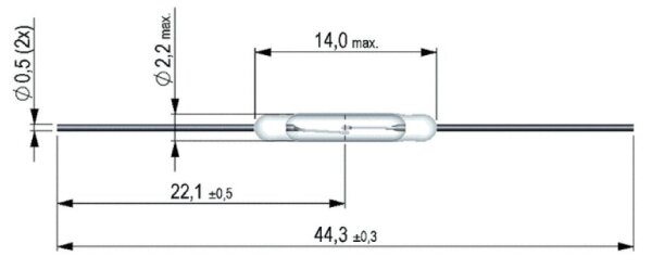 MEDER - Reedkontakt - KSK1A66-2030 - 1xA 0,5A 10W 20-30AT