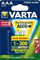 Varta - AAA (Micro) / HR03 (5703) - 1,2 Volt 1000mAh LSD-NiMH Akku (Ready-to-Use) - 2er Blister
