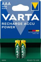 Varta - AAA (Micro) / HR03 (5703) - 1,2 Volt 1000mAh LSD-NiMH Akku (Ready-to-Use) - 2er Blister