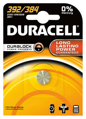 Duracell - 384 / 392 / SR41 - 1,55 Volt 130mAh Silberoxid