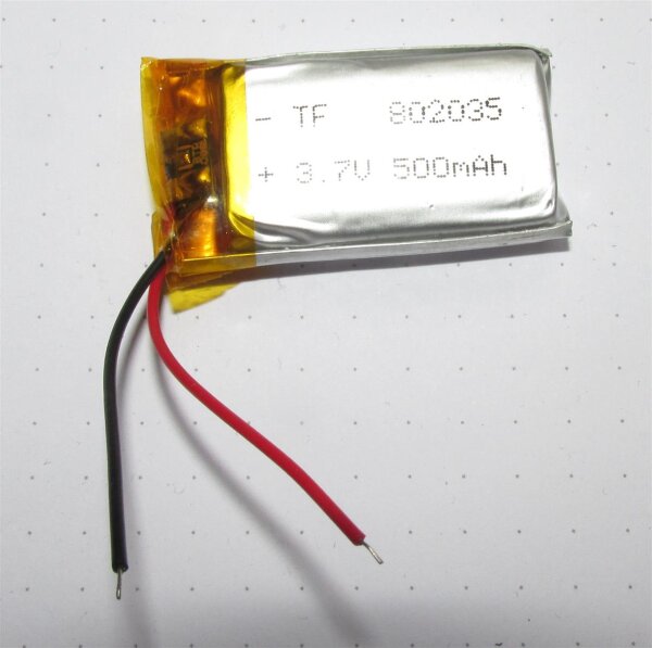 Einzelzelle - 802035 / 082035 - 3,7 Volt 500mAh Li-Polymer