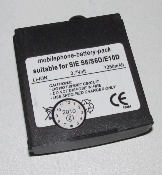 Akkureparatur - Zellentausch - Siemens E10 / E10D / S6 / S6D / S6D power / S6E / S6E power - 3,6 Volt Li-Ion