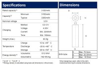 Panasonic - NCR-20700A - 3,6 Volt 3300mAh Li-Ion [LiNiCoALO2]