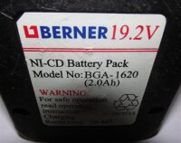 Akkureparatur - Zellentausch - Berner BGA-1620 - 19,2 Volt Akku