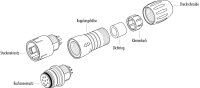 binder - Serie 720 - Snap-in Kabelstecker - Stiftkontakte 3-polig