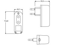 Ultrakompaktes Schaltbares Steckernetzgerät 5VDC / 3A
