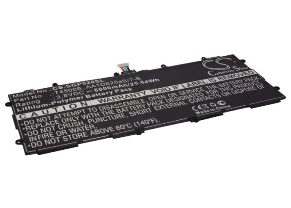 Ersatzakku - CS-SGP520SL - Galaxy Tab 3 10.1 / GT-P5200 / GT-P5210 / GT-P5220 - 3,8 Volt 6800mAh Li-Polymer