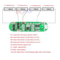 BMS - HX-4S-01 - 73 x 18 x 2mm - 16,8 Volt 4S / 6A