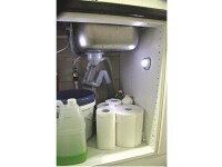 Selbstklebende LED-Leuchten, Set aus 3 Stück, mit einfachem Ein-/Ausschaltknopf, 3 Alkalibatterien, 3 LEDs pro Lampe, kabellos, flexible Platzierung in Schrank, Ankleide, Flur, grau