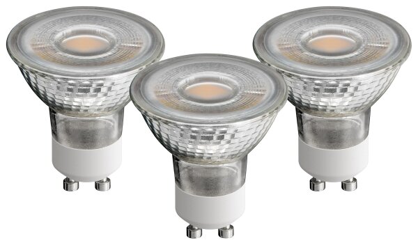 3x LED Reflektor GU10, warmweiß 3000 K, 300lm, 230V/5W