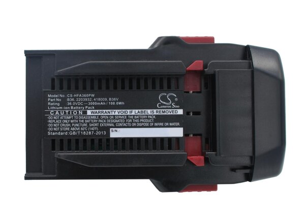 Ersatzakku - CS-HFA360PW - Hilti 2203932 / 418009 / B36 - 36 Volt 3000mAh Li-Ion Werkzeugakku
