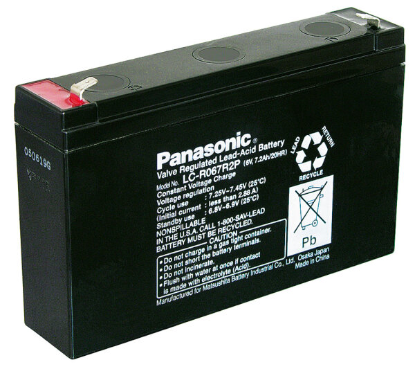 Panasonic - LC-R067R2P - 6 Volt 7200mAh Pb